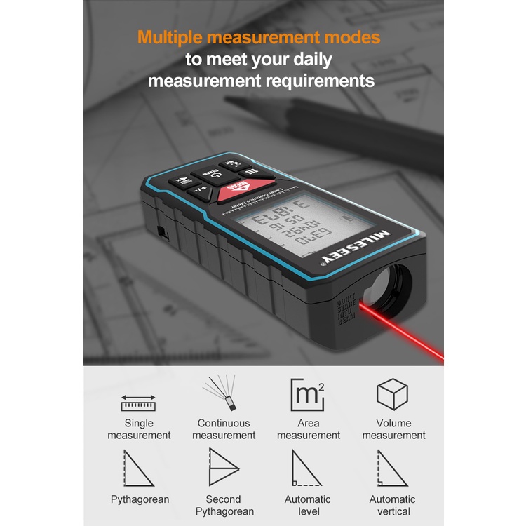 MILESEEY X6 Laser Rangefinder Smart Digital Range Finder High Precision ...