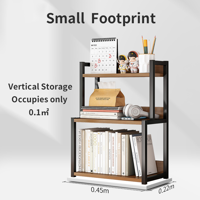 Book Rack Bookshelf Desktop Organizer Tabletop Rack Cosmetic Storage ...