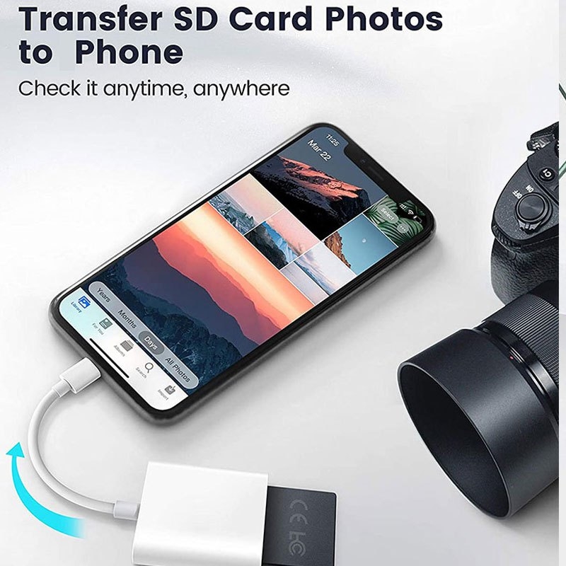 SD Card Reader for Phone/Camera Dual Card Slot Memory Card Reader ...