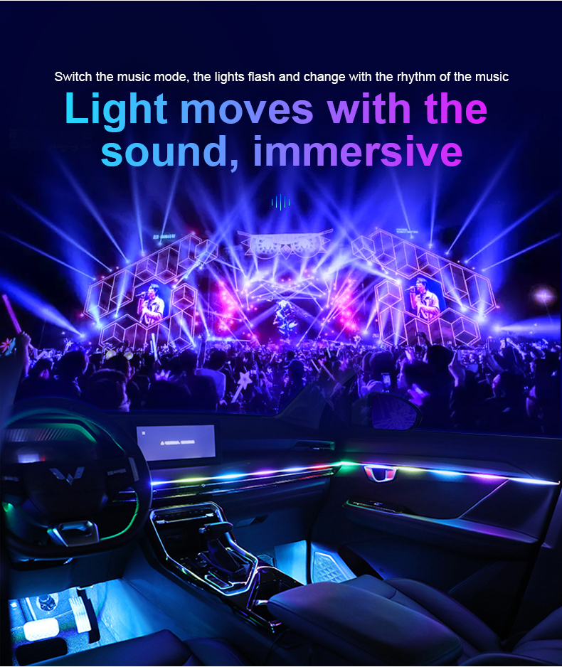 Oprah Car Ambient Light Phantom Color RGB Indoor Acrylic Optical Fiber ...