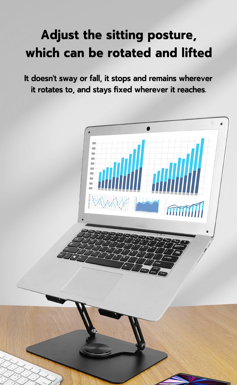 Portable Heightening Tablet/Laptop Stand With Heat Dissipation – Universal Black Stand Case (Model ZJ1003)