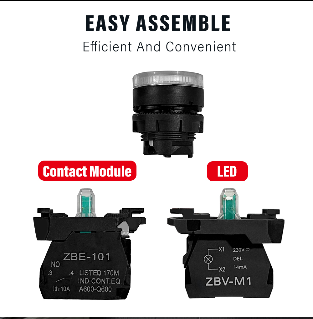 22MM waterproof illuminated push button switch momentary switch with ...
