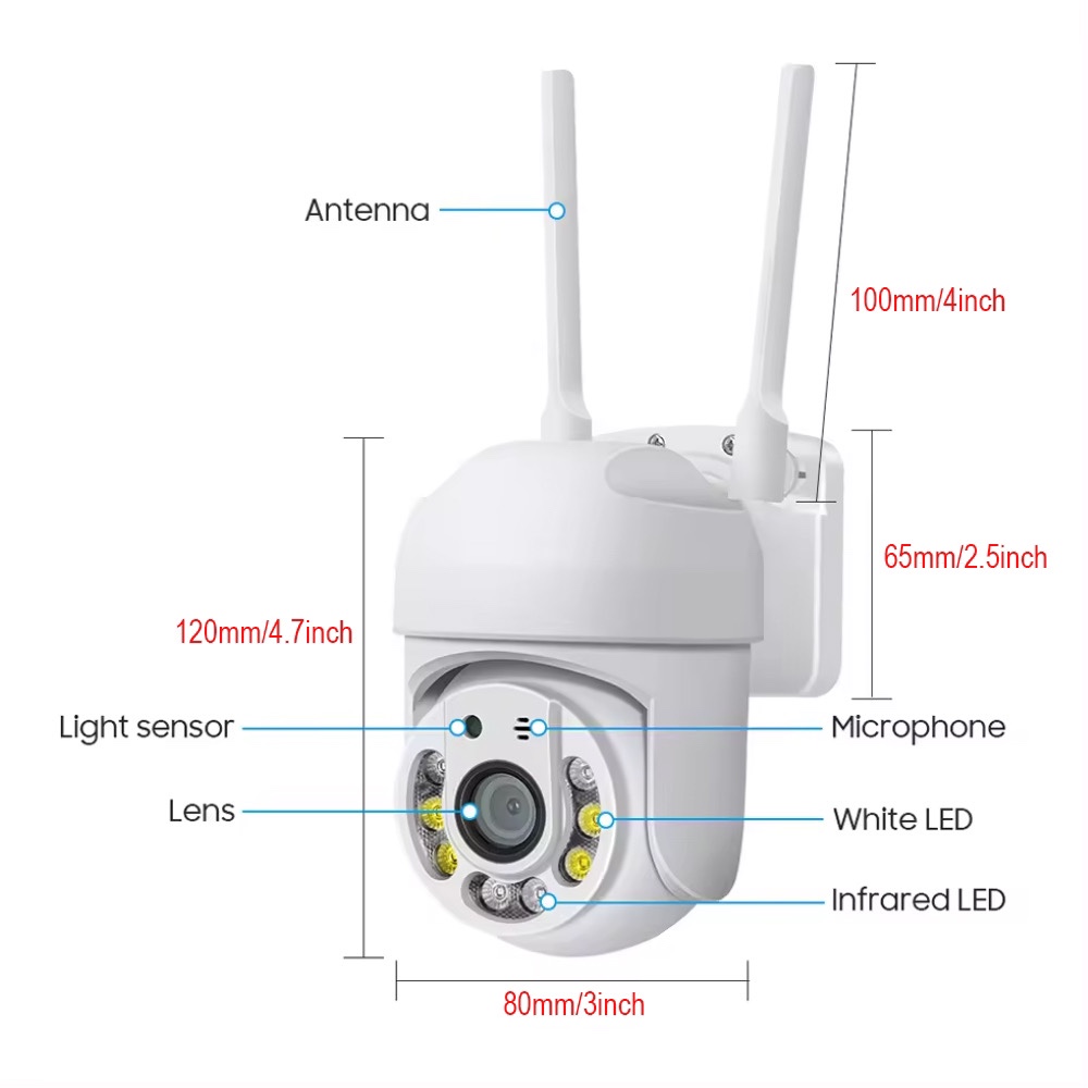 Home Security WiFi Camera 2.5K Full HD Ultra HD Night Vision CCTV IP ...