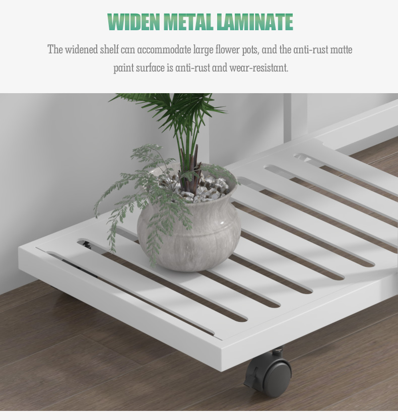 Multi-layer flower stand plant stand rack plant pot shelf with pulley ...