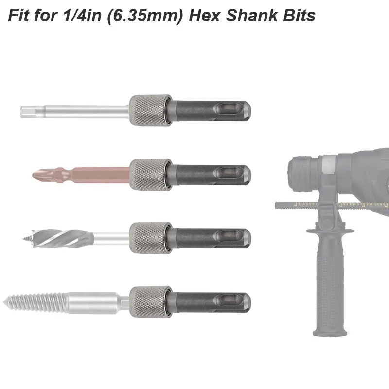 Hammer Drill Adapter for SDS Plus to Hex Shank Conversion 1/4 Inch ...