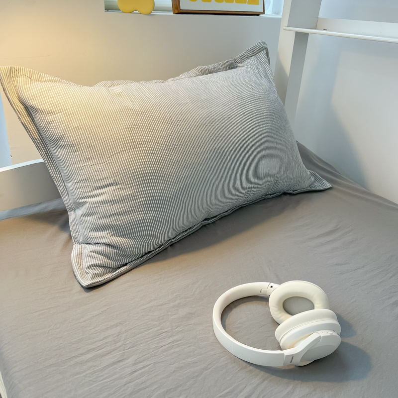 DANSUNREVE simple line bedding set design Katil single berjalur set ...