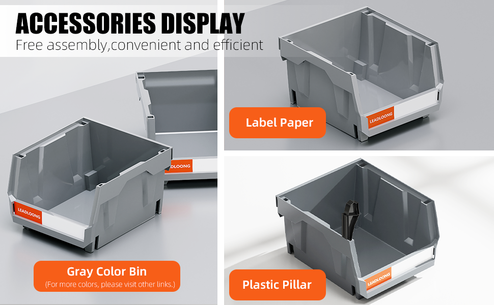 6/24pcs Local Seller Gray Stackable Tool Box Garage Storage Container ...