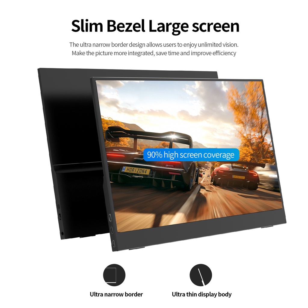 EXPOSE Portable1080P FHD 60HZ LED Game Monitor Type-C 15.6 Inch ...