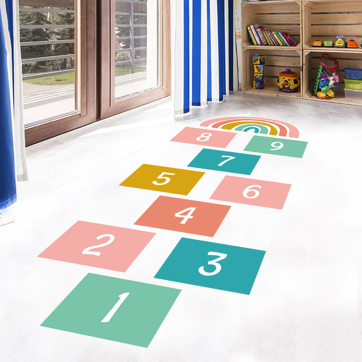 DIY Floor Sticker Game Funny 10 Number Hopscotch Game Wall Sticker ...