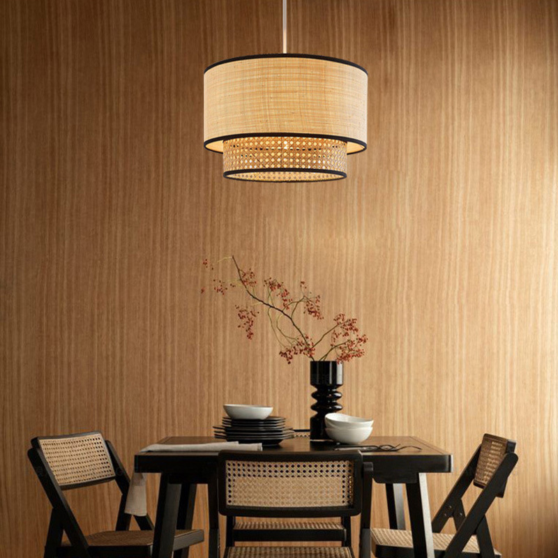 LAMPU CHANDELIER ROTAN JAPANESE LANTERN RATTAN PENDANT LIGHT DINING ...