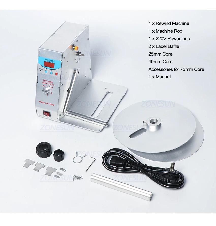 ZONESUN Automatic Label Rewinder Speed Direction Adjustable Electric ...