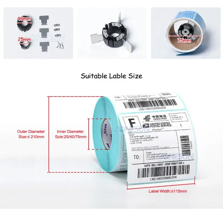 ZONESUN Automatic Label Rewinder Speed Direction Adjustable Electric ...