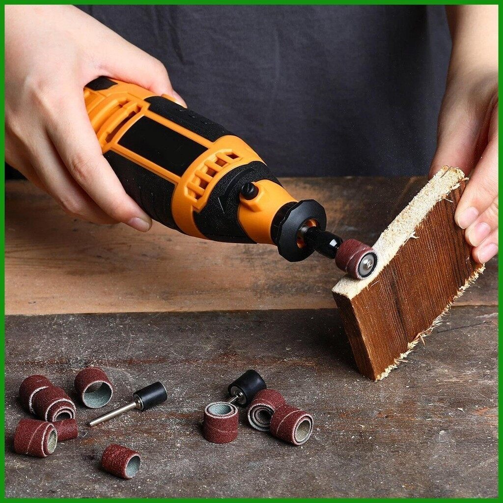 132pcs 120 Grit Sandpaper Sanding Drum with 3mm Shank Mandrels Set ...