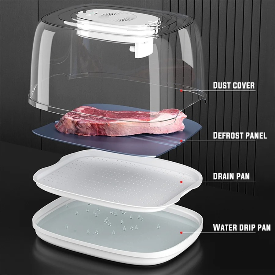 Kitchen Quick Thaw Machine Defroster Tray Box Food Grade Aluminum Ice ...