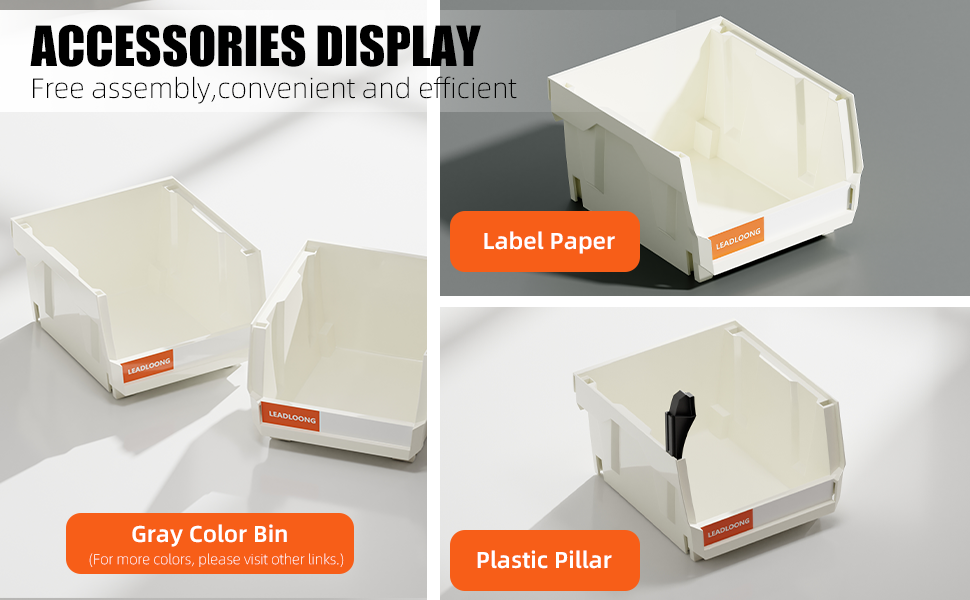 6/24pcs V1 White Parts Box Stackable box 13.5x10.5x7.6cm/5x4x3inch ...