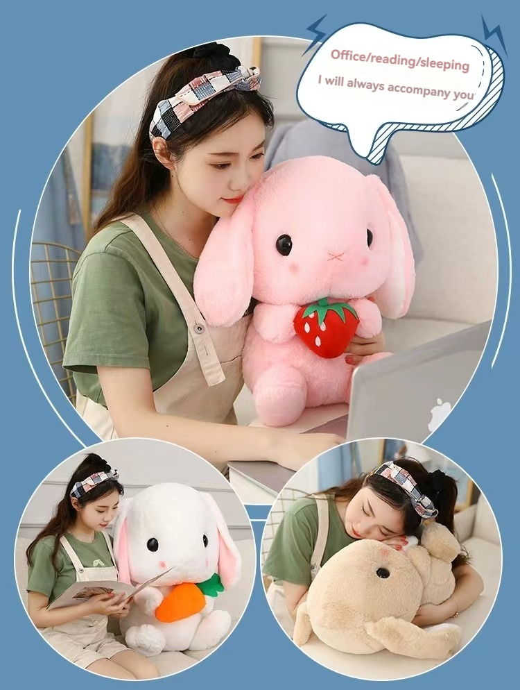 Rabbit Plush Toy Long-Eared Rabbit Radish Little White Rabbit Doll ...