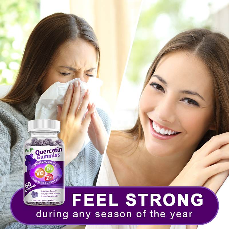 Catfit Quercetin Gummies Contains Vitamin C Vitamin D3 Zinc Supplement