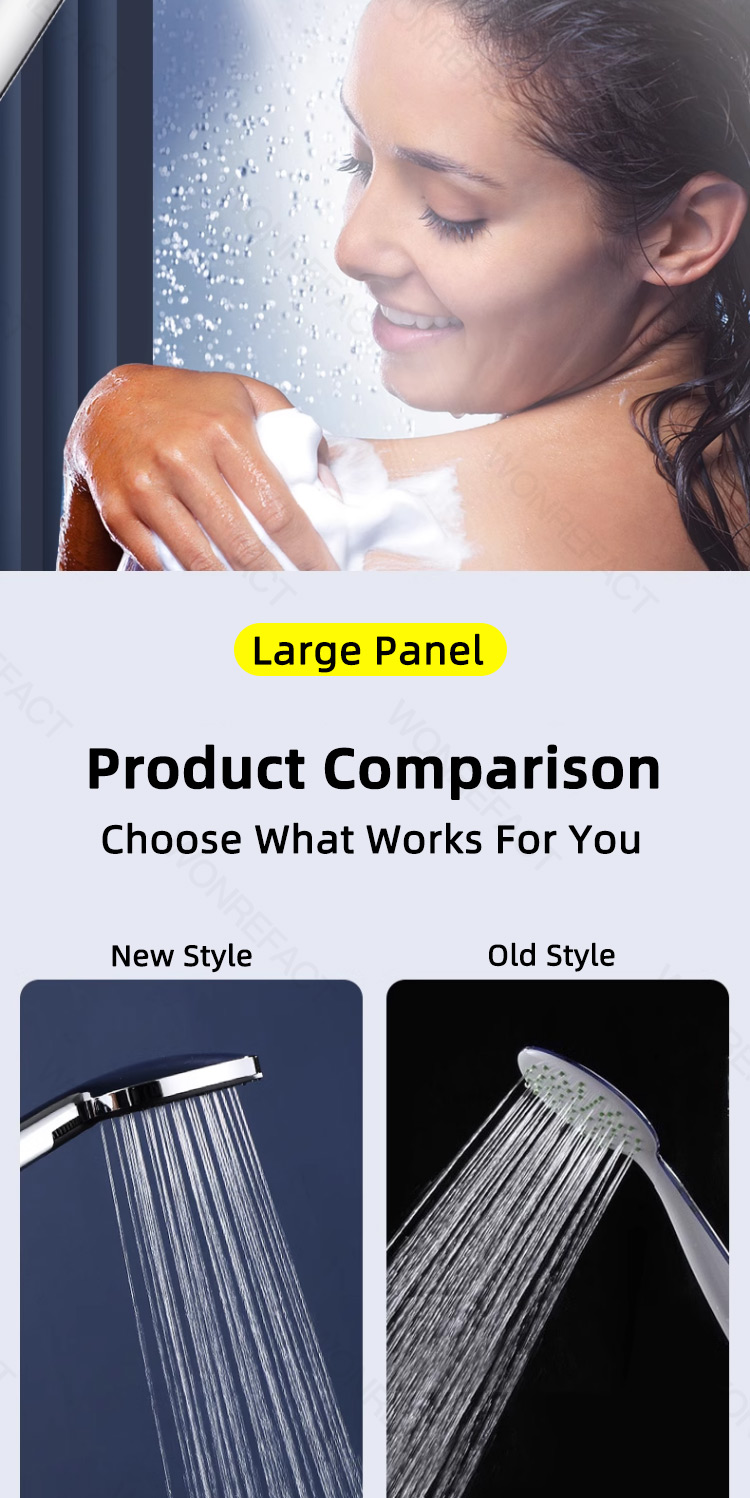 Luxury Bathroom Handheld Shower Head 3 Modes Adjustable High Pressure ...
