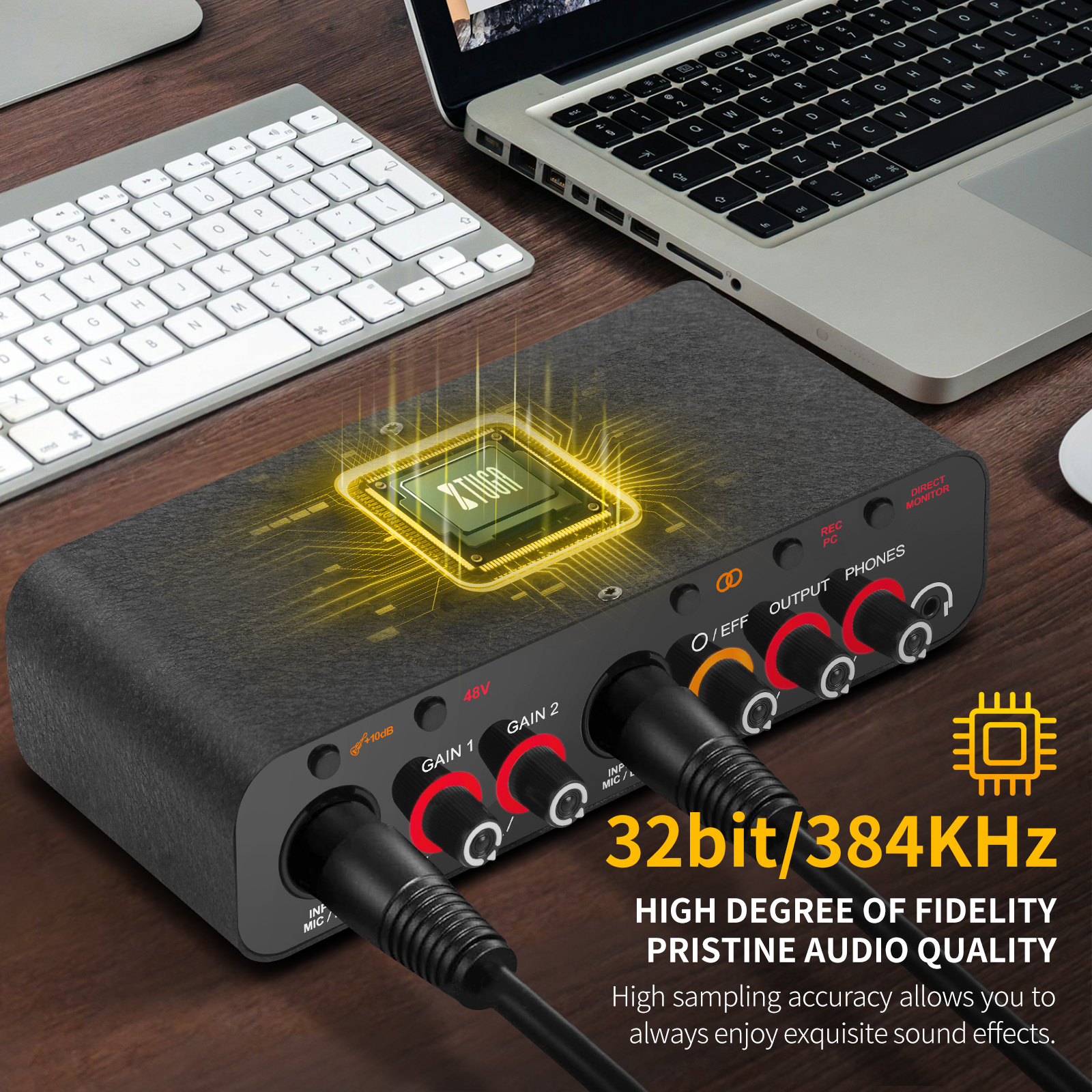 Q-26 Professional Audio Interface Stereo/Mono USB Recording Sound Card ...
