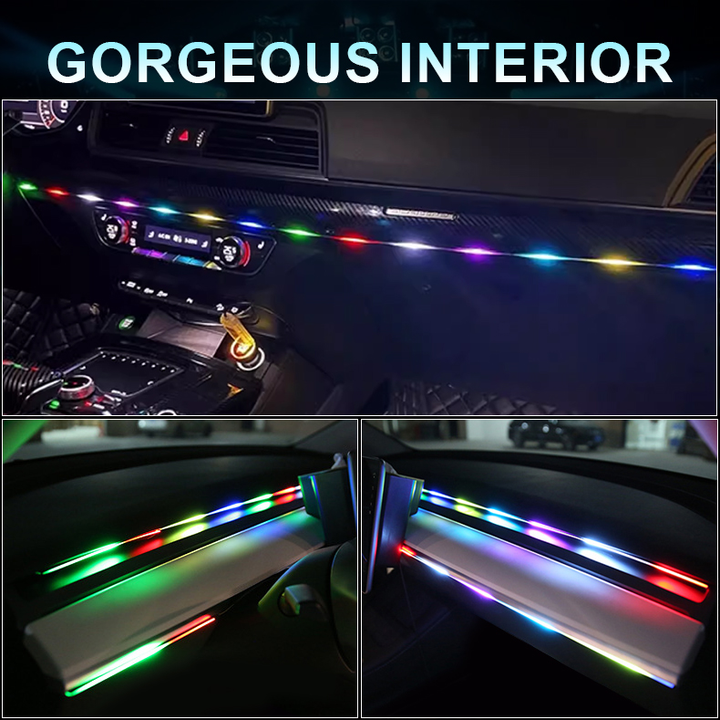 Universal Car Ambient Lights LED Interior RGB Symphony Atmosphere Lamp ...