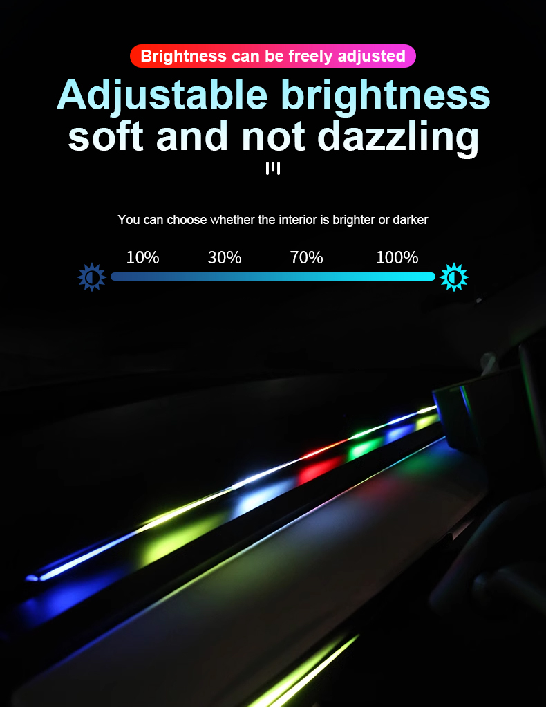Universal Car Ambient Lights LED Interior RGB Symphony Atmosphere Lamp ...