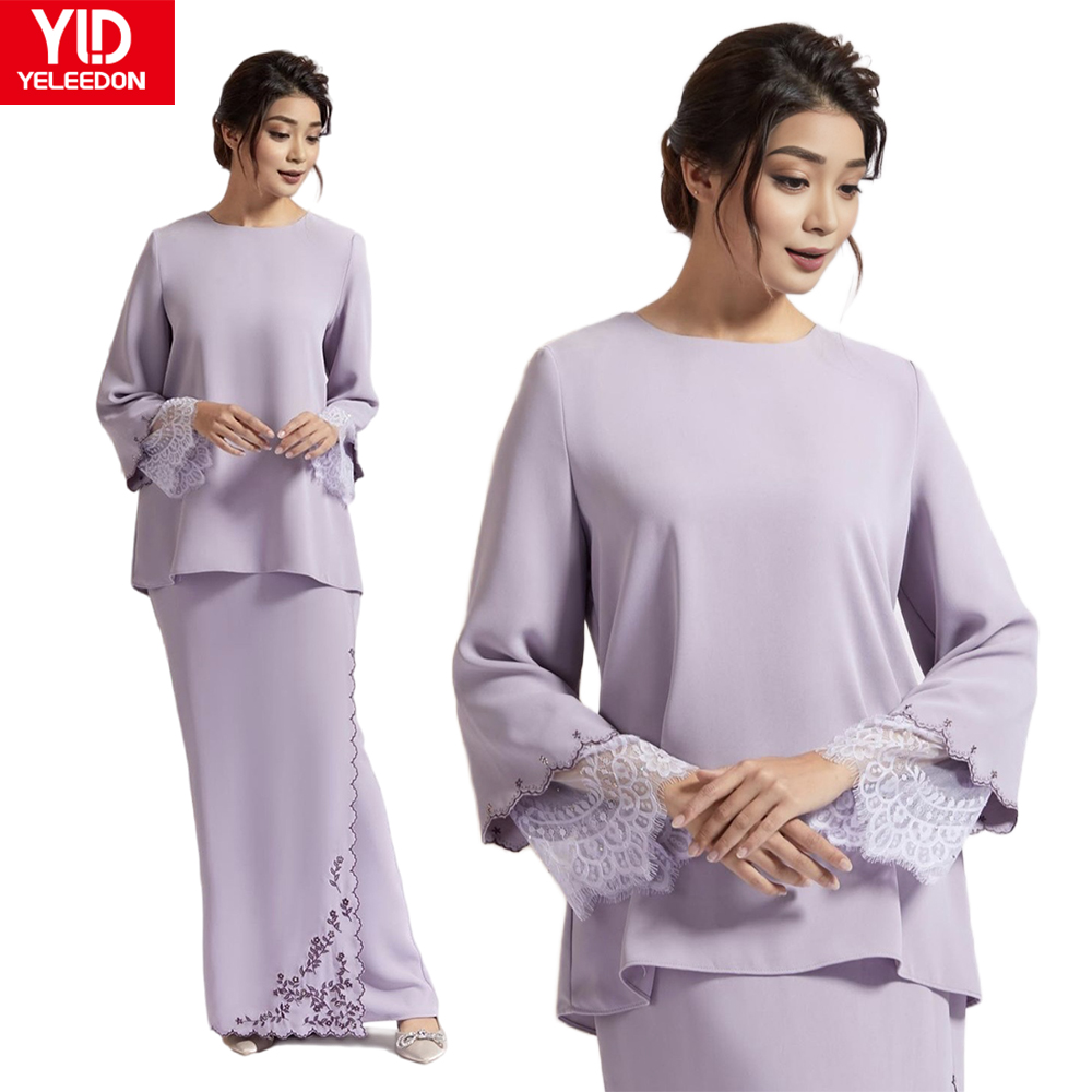 Yeleedon Lace Baju Kurung Sulam Kurung Embroidery Premium Overlap ...