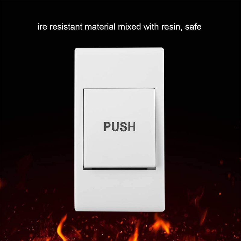 Door Exit Release Push Button – White ABS Access Control Switch, Large Button, NC/NO/COM, 3A@36VDC, For Home, Office & Factory