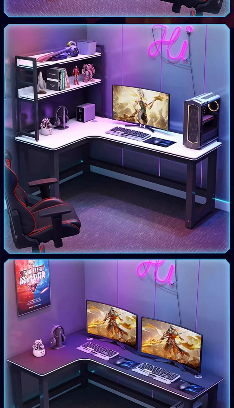Game desk, computer desk, home office desk, oversized modern ergonomic ...