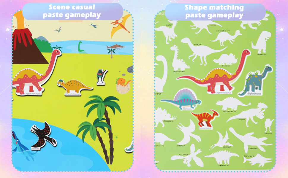 6Set Puffy Sticker Books For Kids 2-4, 3D Reusable Stickers Books For Toddlers 1-3,2-4,Farm,Animal,Dinosaurs,Ocean World,Space,Vehicle