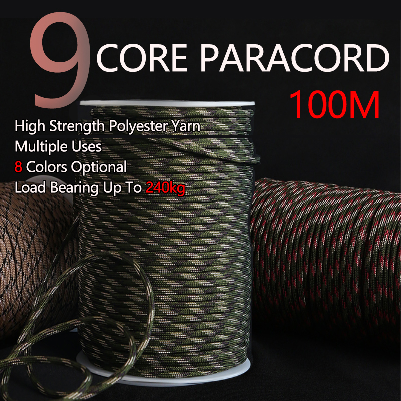 【Ship in 24h】 100M Paracord Rope 9 Strand Core 550 Military Camping ...