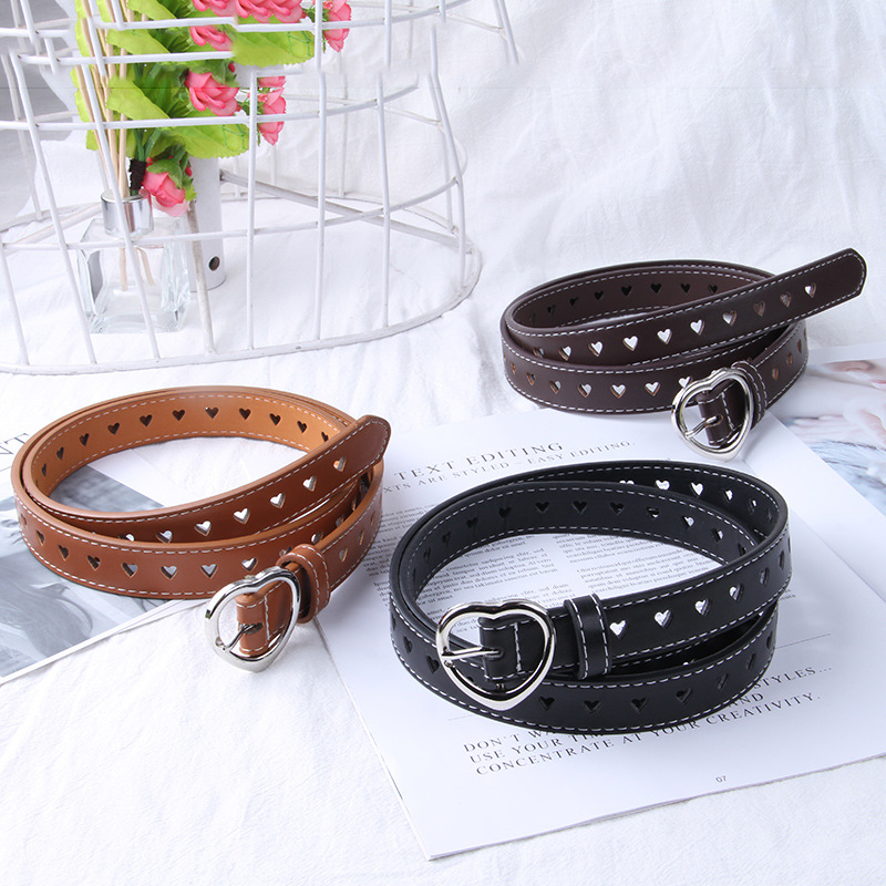 Korean Retro Belt Fashionable Love Buckle Belt Punch-Free And Versatile ...