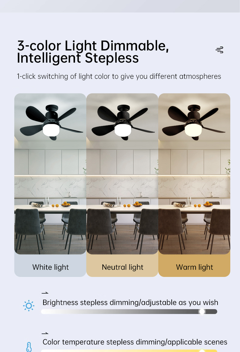 Thunlit Socket Fan Light Remote Control 20.5 Inch 40W Dimmable 5-blade ...