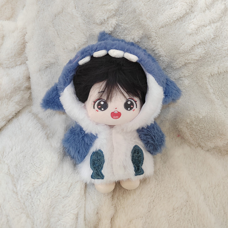 [20cm Cotton Baby Clothes] 20cm Baby Clothes Shark Hoodie Cotton Doll ...