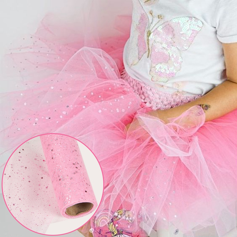15cm*10yards/pc Sparkling Tulle Roll Ribbon Sequin Sheer Fabric Flower ...