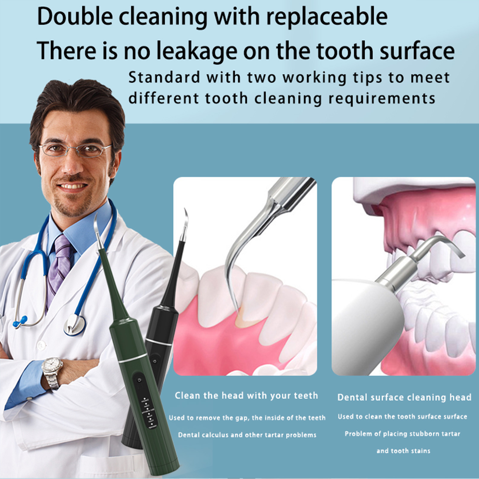 HIENA Electric Ultrasonic Oral Irrigator Dental Scaler Tooth Cleaning ...