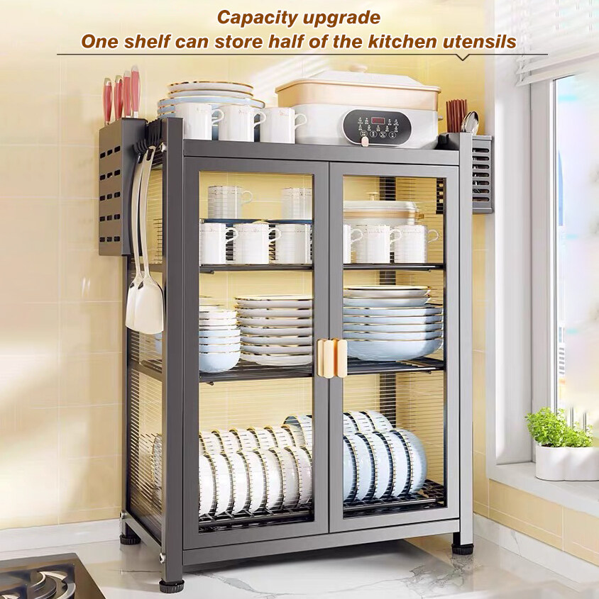 Stainless Steel Dish Cabinet Rack.With Cover Dish Drainer Dish Kitchen ...