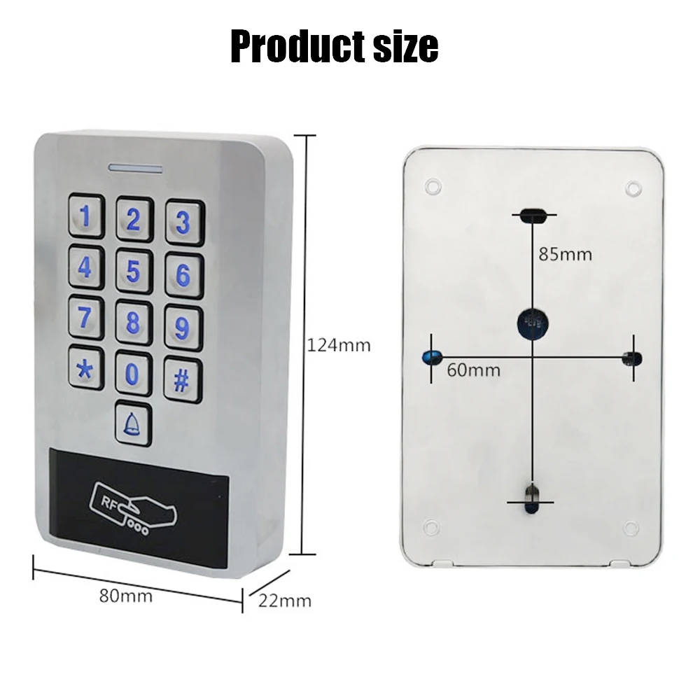 125KHZ RFID Password Keypad Access Control Backlight Waterproof IP68 ...