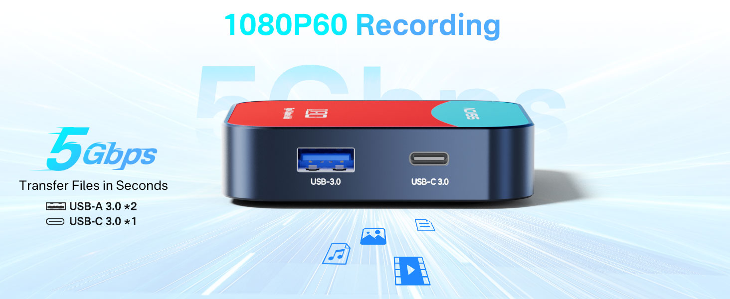 ACASIS Type-c Capture Card & Docking Station 2-In-1, 1080P 60Hz Game ...