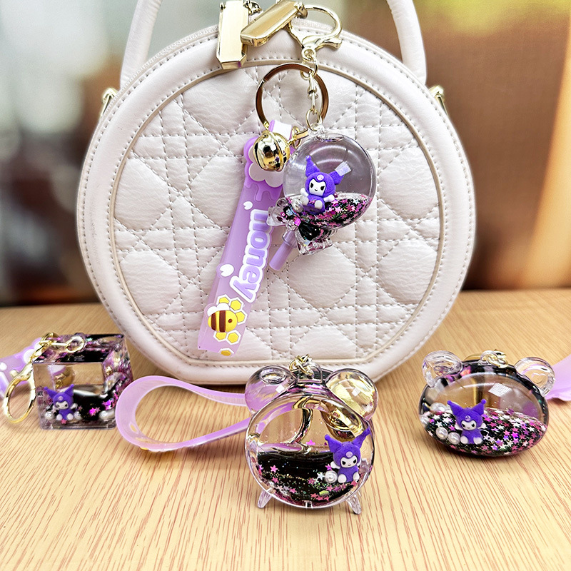 Creative Kuromi Keychain Female Cute Lollipop Drifting Bottle Doll ...
