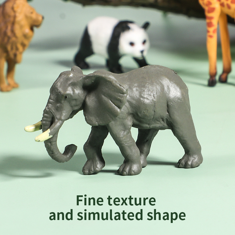 12pcs/bag Mini Simulation Animal Model Toys Set Wild Animals Elephant ...