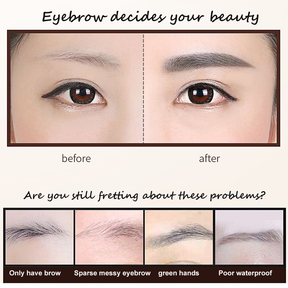 2 In 1 Natural Long-Lasting Automatic Eyebrow Pencil Draw Fine Eyebrows ...