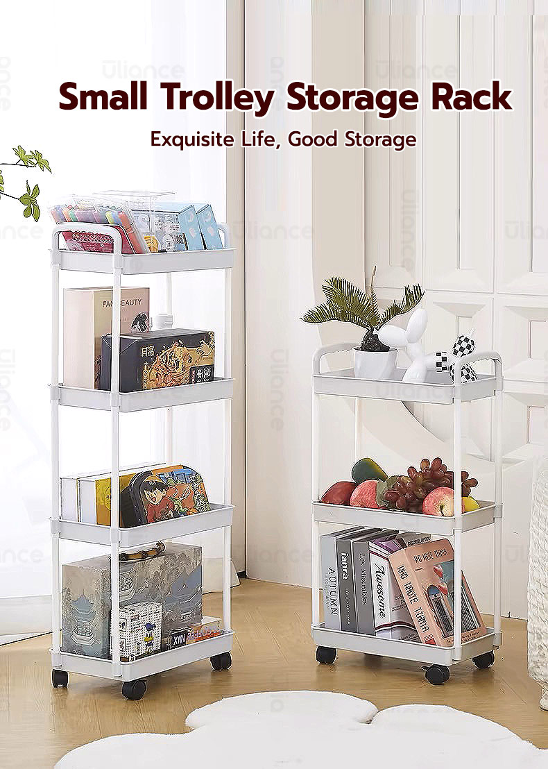 Uliance Trolley cart organizer 3/4/5 Tier Moving Rack Kitchen Storage ...