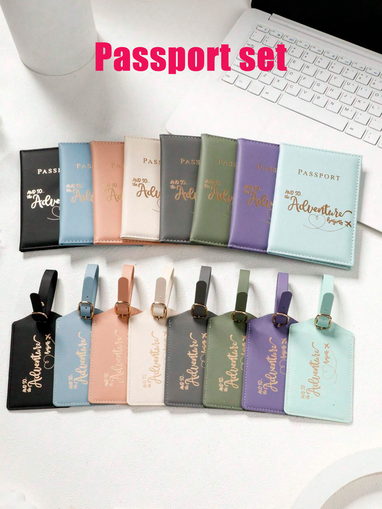 2-piece Set Passport Bag, Passport Holder+Luggage Tag, Couple Travel ...