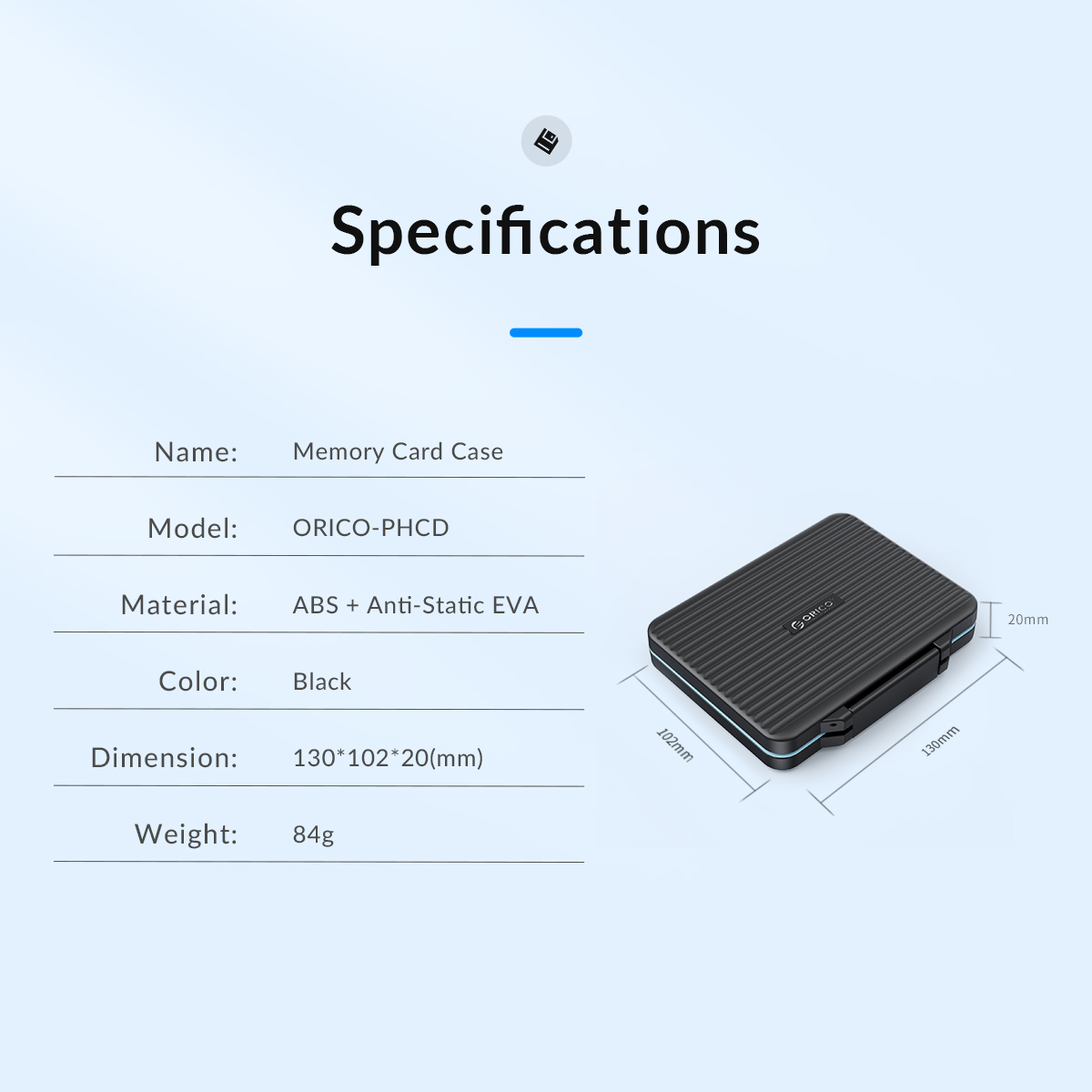 ORICO 24 Slots Micro SD Storage Card Holder Case Waterproof AntiShock