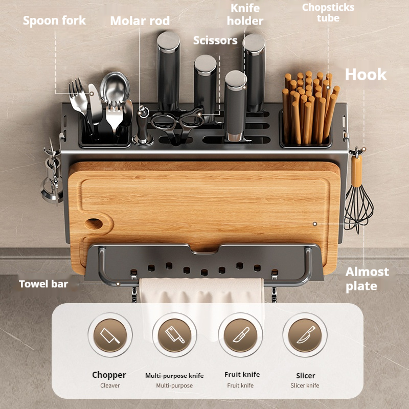 knife holder wall mounted knife and scissors storage rack chopsticks ...