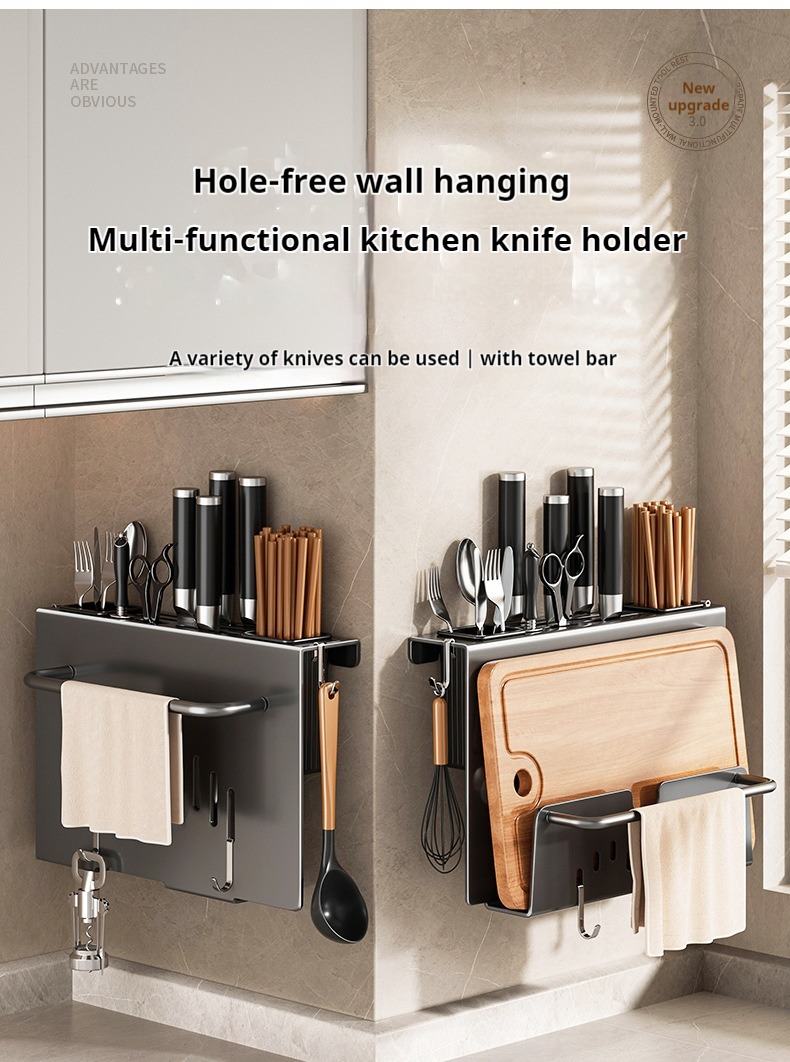 knife holder wall mounted knife and scissors storage rack chopsticks ...
