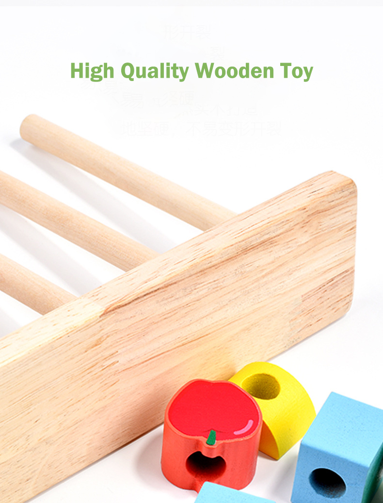 Montessori Wooden Toys Friut Shape Color Matching Puzzle Game Colorful ...