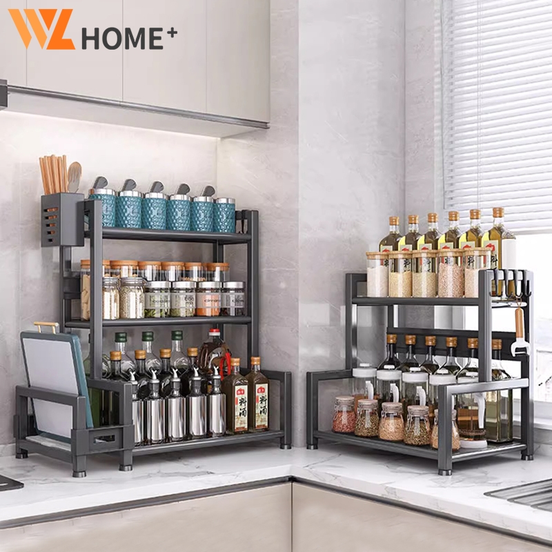 Spice Rack Rak Dapur Rak Rempah Stainless Steel Seasoning Storage Rack ...