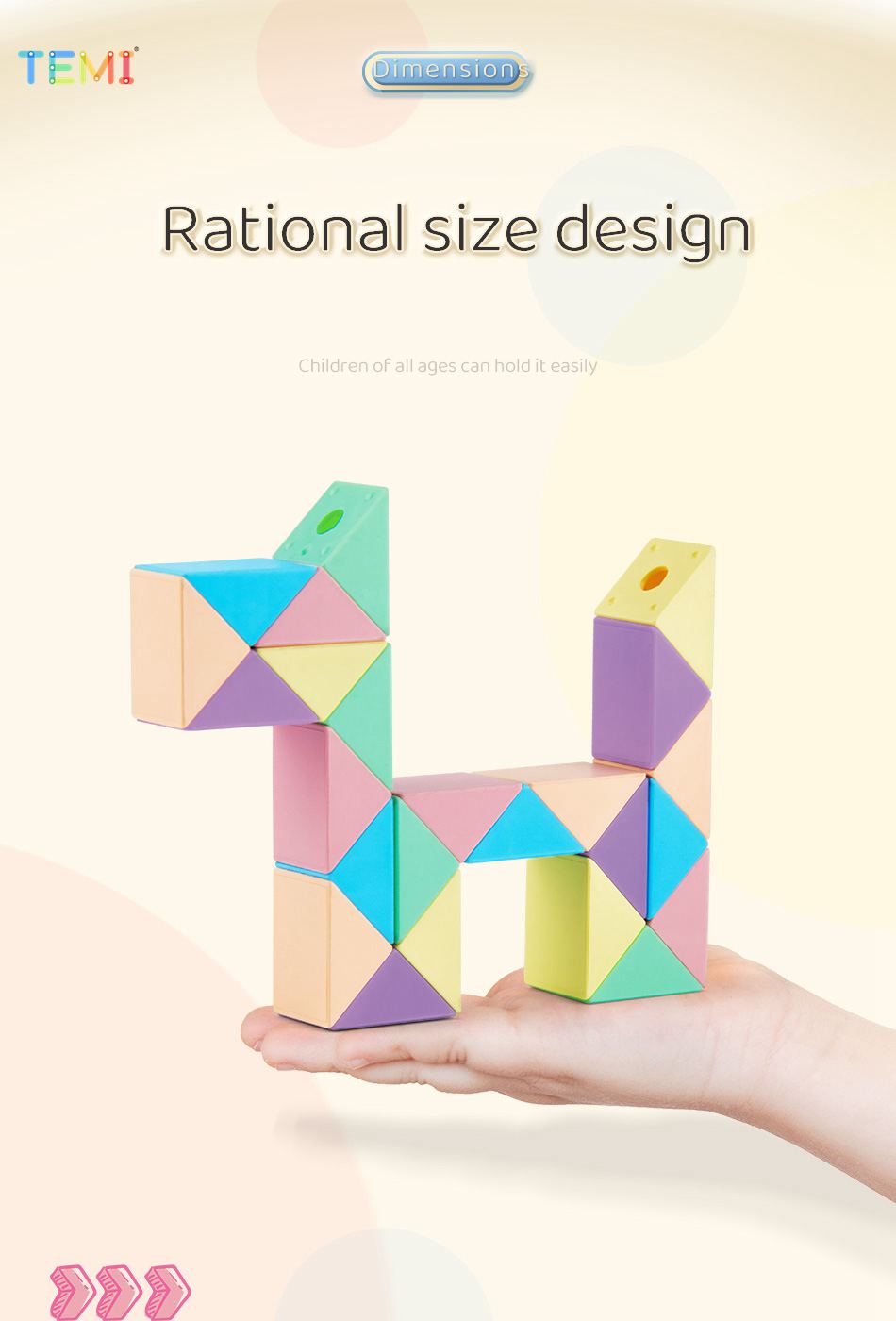 TEMI 24 Blocks Snake Magic Cube Twist Jigsaw Puzzle Toy Magic Ruler ...