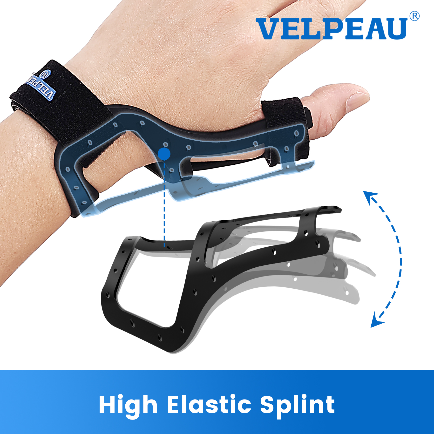 VELPEAU Silicone Thumb Support Brace -Waterproof Semi-rigid Stabilizer ...